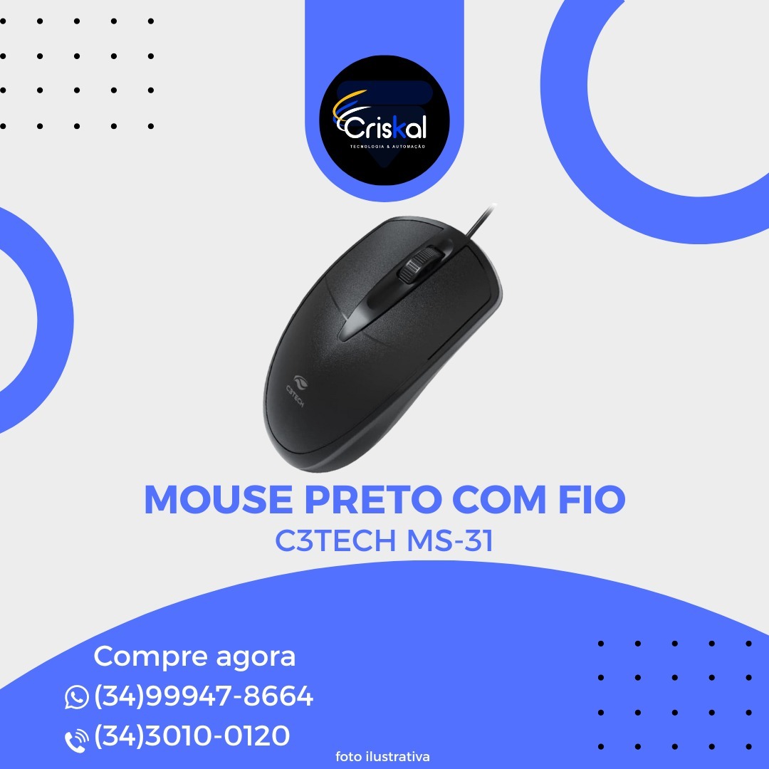 Untitled (9) Mouse c/fio preto C3TECH MS-31